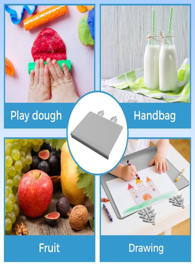 CCDANSIYUCR Baby Placemat, Silicone Toddler Edge Table Mat, Baby Proof Dining Table Protector for Toddlers, Multiuse Kids Mat for Eating, Art & Toys, Prevents Scratches & Bumps (Light Gray, 12"x10") - Image 3